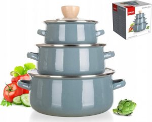 Banquet Komplet garnków emaliowanych NATURAL OLIVE 6el 1