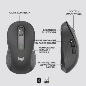 Mysz Logitech M650 L Grafitowy (910-006348) 2