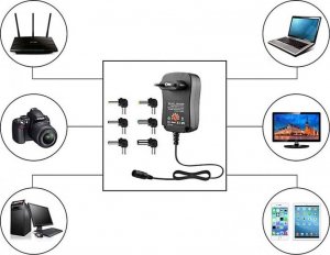 Zasilacz do laptopa Techly Zasilacz sieciowy Techly Uniwersalny Regulowany 3-12V 1A 12W USB 5V 2.1A 5