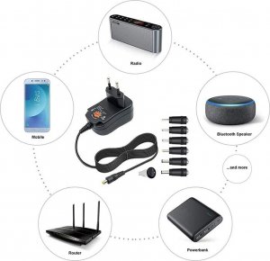 Zasilacz do laptopa Techly Zasilacz sieciowy Techly Uniwersalny Regulowany 3-12V 1A 12W USB 5V 2.1A 8
