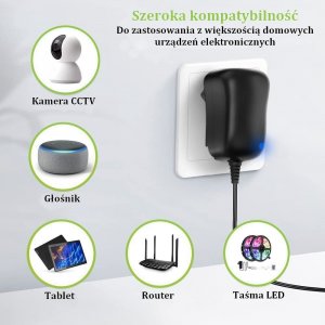 Zasilacz do laptopa Techly Zasilacz sieciowy Techly Uniwersalny Regulowany 3-12V 2.25A 27W USB 5V 1A 3