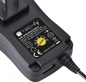 Zasilacz do laptopa Techly Zasilacz sieciowy Techly Uniwersalny Regulowany 3-12V 2.25A 27W USB 5V 1A 7