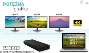 Stacja/replikator I-TEC USB 3.0 USB-C (CATRIPLE4KDOCKPD2) 10
