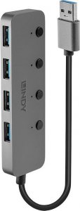 HUB USB Lindy Hub USB 3.0 LINDY On/Off Switches 4 Port szary 1