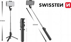 Statyw Swissten Swissten Bluetooth Selfie Stick Aluminium Tripod Pro 17