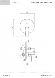 Zestaw prysznicowy Hagendsen&Smith 30cm 3