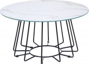 Beliani Stolik kawowy efekt marmuru biało-czarny BERNIE 2