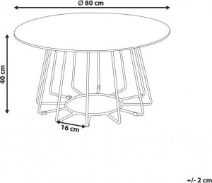 Beliani Stolik kawowy efekt marmuru biało-czarny BERNIE 6