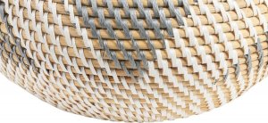 Beliani Wazon dekoracyjny rattanowy 22 cm biało-szary ASAHAN 4