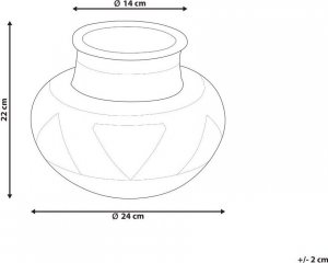 Beliani Wazon dekoracyjny rattanowy 22 cm biało-szary ASAHAN 6