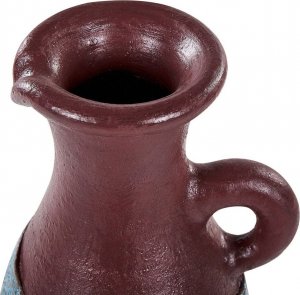 Beliani Wazon dekoracyjny z terakoty 40 cm niebiesko-brązowy VELIA 4