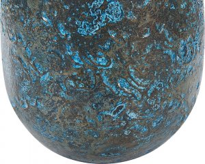 Beliani Wazon dekoracyjny z terakoty 40 cm niebiesko-brązowy VELIA 5
