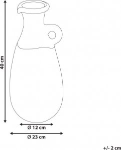 Beliani Wazon dekoracyjny z terakoty 40 cm niebiesko-brązowy VELIA 6