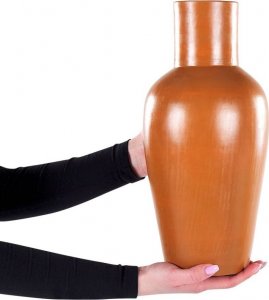 Beliani Wazon dekoracyjny z terakoty 37 cm pomarańczowy KARFI 3