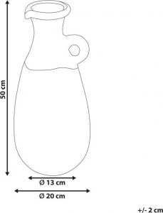 Beliani Wazon dekoracyjny z terakoty 50 cm niebiesko-brązowy VELIA 6