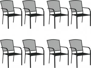 vidaXL 9-częściowy zestaw mebli ogrodowych, antracytowy, stal 4