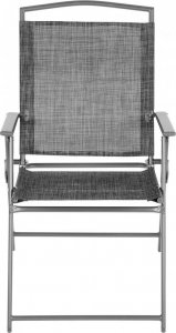 Saska Garden Zestaw mebli ogrodowych stół 4 krzesła i parasol szary 4