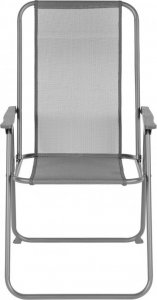 Saska Garden Zestaw mebli ogrodowych okrągły stół 4 krzesła i parasol ciemny szary 3