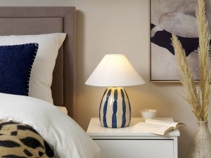 Lampa stołowa Beliani Lampa stołowa ceramiczna beżowo-niebieska LUCHETTI 2