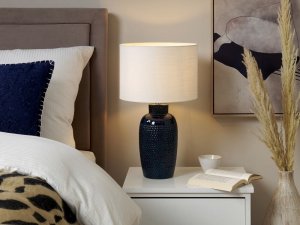 Lampa stołowa Beliani Lampa stołowa ceramiczna niebieska PERLIS 2