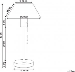 Lampa stołowa Beliani Lampa stołowa metalowa złota z czarnym CAPARO 7