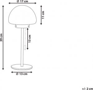 Lampa stołowa Beliani Lampa stołowa srebrna MORUGA 8