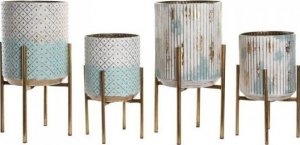 DKD Home Decor Doniczka DKD Home Decor Złoty Metal Dwuowy Orientalny 30 x 30 x 54 cm (2 Sztuk) 1