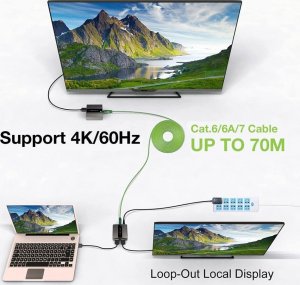 System przekazu sygnału AV Techly Extender HDMI 4K*60Hz Cat.6/6a/7 Zero Latecy IR do 70m 6