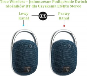 Głośnik Techly Głośnik Techly Bluetooth 5.3 5W TWS LED/MP3/USB/TF niebieski 5