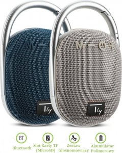 Głośnik Techly Głośnik Techly Bluetooth 5.3 5W TWS LED/MP3/USB/TF niebieski 6