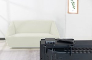 Techly Półka Techly na telewizor pod dekoder pilot regulowana 2