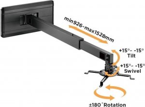Uchwyt do projektorów Techly Ramię do projektora Krótkoogniskowego 926-1528mm ścienne 5