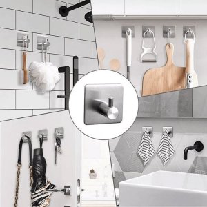 SH Design Wieszak Uchwyt na ręcznik Ściereczkę Srebrny Zestaw 4 sztuki 3