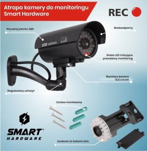 Smart Hardware ATRAPA KAMERY MONITORING KAMERA CZARNA 6