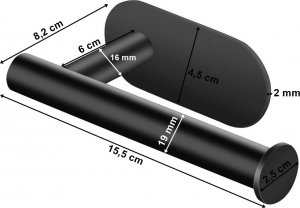 SH Design UCHWYT WIESZAK NA PAPIER TOALETOWY CZARNY 5