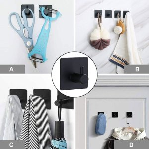 SH Design UCHWYT WIESZAK NA RĘCZNIK ŚCIERECZKĘ CZARNY ZESTAW 4 SZTUKI 3