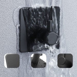 SH Design UCHWYT WIESZAK NA RĘCZNIK ŚCIERECZKĘ CZARNY ZESTAW 4 SZTUKI 5