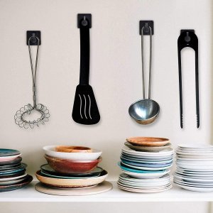 SH Design UCHWYT WIESZAK NA RĘCZNIK ŚCIERECZKĘ CZARNY ZESTAW 4 SZTUKI 7