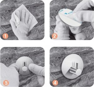 SH Design UCHWYT WIESZAK NA RĘCZNIK ŚCIERECZKĘ CZARNY ZESTAW 4 SZTUKI 9