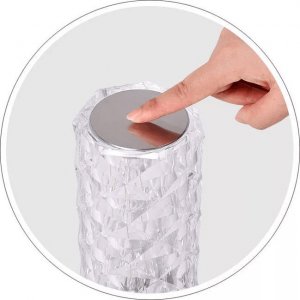 Lampa stołowa Smart Hardware KRYSZTAŁOWA LAMPA ŚWIECĄCA LED 11