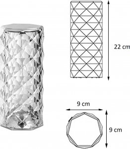 Lampa stołowa Smart Hardware KRYSZTAŁOWA LAMPA ŚWIECĄCA LED 14