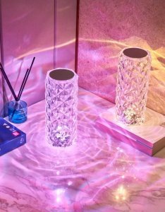 Lampa stołowa Smart Hardware KRYSZTAŁOWA LAMPA ŚWIECĄCA LED 5