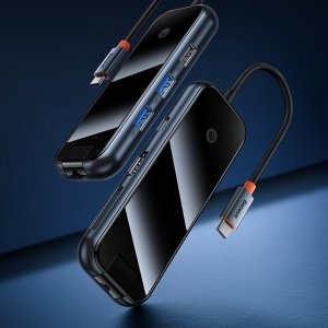 HUB USB Baseus Adapter 4w1 Baseus Hub USB-C na 4xUSB 3.0 (ciemny szary) 12