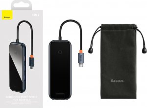 HUB USB Baseus Adapter 8w1 Baseus Hub USB-C na HDMI + 2xUSB + PD + SD/TF + RJ45 (ciemny szary) 14