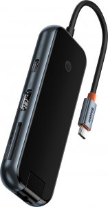 HUB USB Baseus Adapter 8w1 Baseus Hub USB-C na HDMI + 2xUSB + PD + SD/TF + RJ45 (ciemny szary) 15