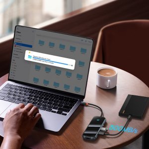 HUB USB Baseus Adapter 8w1 Baseus Hub USB-C na HDMI + 2xUSB + PD + SD/TF + RJ45 (ciemny szary) 9