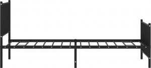 vidaXL vidaXL Metalowa rama łóżka z wezgłowiem i zanóżkiem, czarna, 100x200cm 6