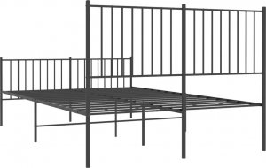 vidaXL vidaXL Metalowa rama łóżka z wezgłowiem i zanóżkiem, czarna, 140x200cm 7