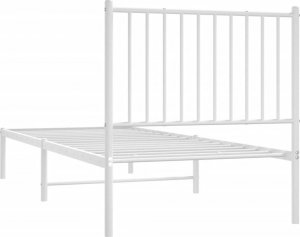 vidaXL vidaXL Metalowa rama łóżka z wezgłowiem, biała, 80x200 cm 7