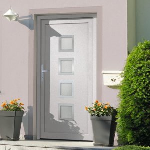 vidaXL vidaXL Drzwi wejściowe, białe, 88x200 cm, PVC 1